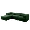 Elegant Chenille Sofa With Storage Seat And Ottoman L Shaped 3 Seater - Green - Image 19