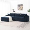 2 Pices Free Combination Minimalist Style Modular Sectional, Wrinkle Resistant Couch Set L Shaped Compressed Sofa For Living Room - Dark Blue - Image 17