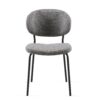 Boucle Dining Chairs, Modern Dining Room Chairs With Black Metal Legs, Armless Kitchen Chair For Dining Room, Living Room (Set of 4) - Gray - Image 5