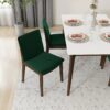 Laura - Mid-Century Modern Solid Wood Dining Chair (Set of 2) - Green - Image 15