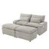 Loveseat Sofa Sectional Convertible With Storage And USB Ports - Gray - Image 9