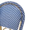 Outdoor Rattan French Barstool Set,, Bamboo, Seat Height - Teal Blue / White - Image 14