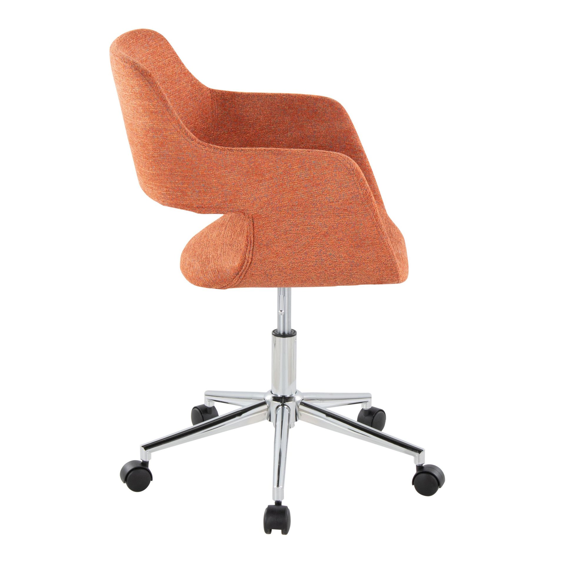 Margarite - Contemporary Task Chair - Chrome / Orange - Image 2