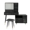 Modern Makeup Vanity Desk With Mirror And Lights Retractable Design Engineered Wood - Black - Image 9