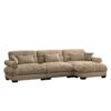 Super Comfort Oversized Modular Velvet Sectional Sofa With Movable Ottoman Convertible L Shaped Couch For Living Room - Camel - Image 11