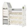 Kids Bookshelf Toy Storage Organizer With 17 Bins And 5 Bookshelves, Multi-Functional Nursery Organizer Kids Furniture Set Toy Storage Cabinet Unit With HDPE SheLF And Bins - Gray - Image 21