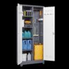 Metal Storage Cabinets, Cleaning Tool Cabinet With Locking Door, Tall Broom Tool Organizer, Large Storage Cabinet For Kitchen - Gray / White - Image 18