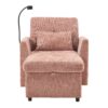 Multifunctional Lazy Person Sofa Recliner With Storage Backrest And Cell Phone Bracket For Living Room And Bedroom - Pink - Image 15