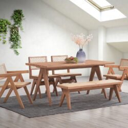 Valentina - 6 Pieces Patio Furniture Set - Rattan / Natural