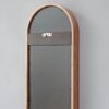 Decorative Rubber Frame Mirror With Elongated Oval Frame - Brown - Image 6