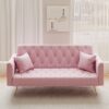 Convertible Double Folding Living Room Sofa Bed - Pink - Image 5