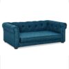 Elegant Rectangle Pet Bed Durable Elevated Dog Sofa Bed Comfortable Dog Couch Foam - Blue - Image 7