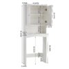 Home Bathroom Shelf Over-The-Toilet, Bathroom Spacesaver, Bathroom Storage Cabinet Organizer - White - Image 5
