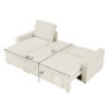 Convertible L Shaped Sleeper Sofa Bed With Reversible Chaise And Storage - Beige - Image 3