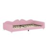 Twin Size Upholstered Daybed, Sherpa Fabric Sofabed With Cloud-Shaped Backrest, No Box - Spring Needed - Pink - Image 10