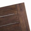 Outdoor Sandblast Acacia Wood Dining Table With Rustic Metal Frame, Weather Resistant - Brown White - Image 11