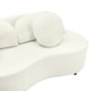 Modern Living Room Sofa, Lamb Velvet Upholstered Couch Furniture For Home Or Office - Beige - Image 13