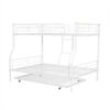 Full Long Over Queen Metal Bunk Bed With Trundle - White - Image 8