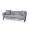 Contemporary 3 Seater Sofa With Plush Accents And Button Tufted Diamond Stitching - Gray - Image 5