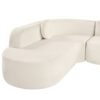 Extra Large Sectional Sofa Soft Fabric Upholstery, Elegant Curved Design With 3 Round Cushions, High - Resilience Foam For Ultimate Comfort - Beige - Image 14