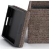 Rockwood - Cube Storage Ottoman With Tray - Mink Brown - Image 4