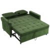 Convertible Loveseat Sofa Bed With Adjustable Backrest USB Ports Phone Holder Side Pockets Chenille - Green - Image 19