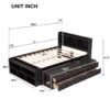 Full Bed With Bookcase Headboard, Under Bed Storage Drawers And Bed End Storage Case - Espresso - Image 8