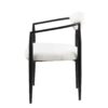 Dining Chairs (Set of 2), Mid-Century Modern Dining Chairs, Kitchen Dining Room Chairs, Round Boucle Backrest Sherpa Dining Chair With Metal Legs - White / Black - Image 5