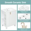 Classic Retro 24" Bathroom Vanity With Sink, Door Shelf, Side Open Storage Frame, Soft Closing Door - White - Image 6