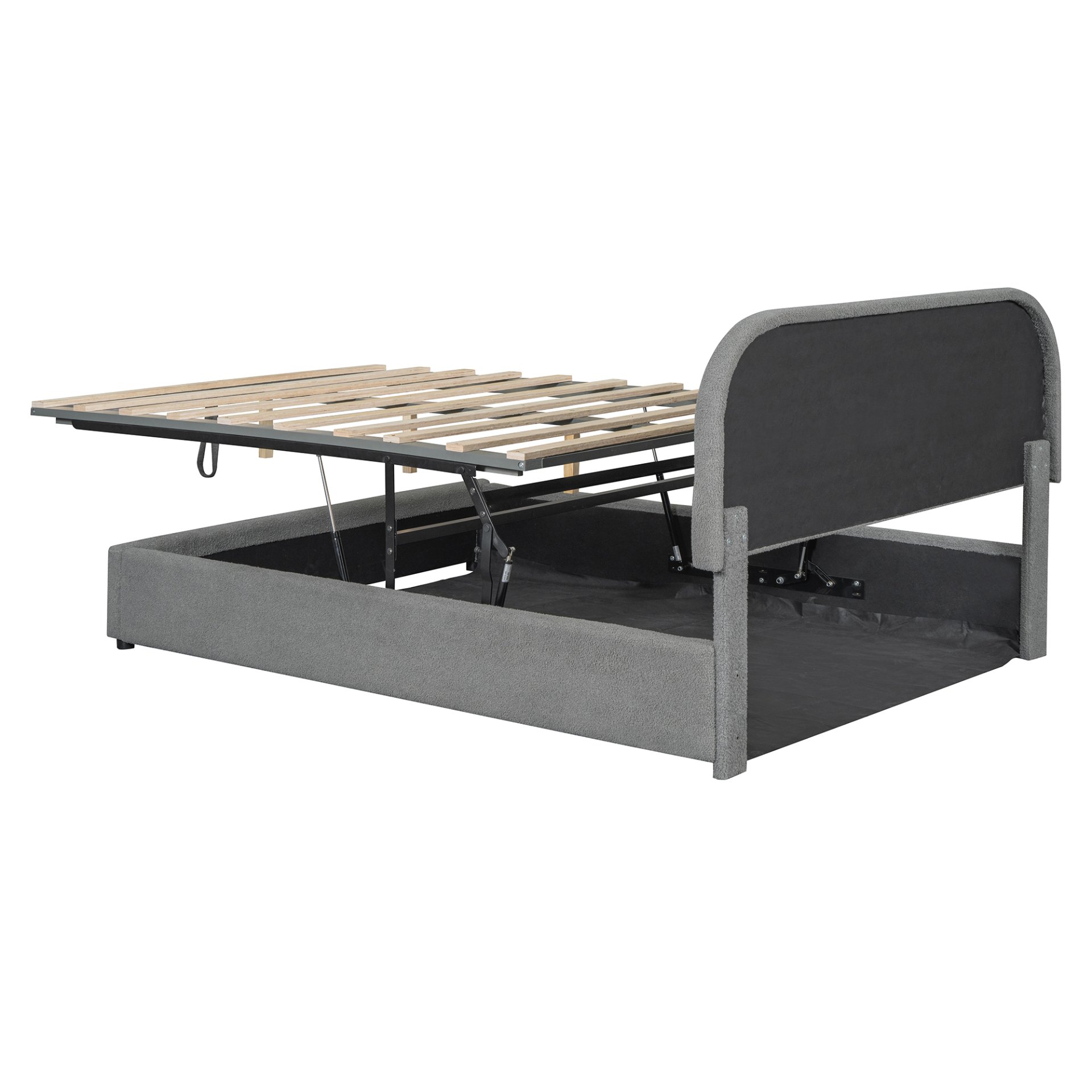 Full Size Upholstered Platform Bed With Hydraulic Storage System - Gray - Image 12