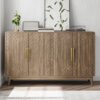 Modern Carved 4 Door Sideboard Buffet Cabinet With Storage, Adjustable Layer Board - Walnut - Image 2