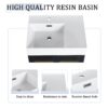 Modern Wall Mounted Bathroom Vanity, Thick Edged Resin Sink And Storage Rack Plywood - Black Chestnut - Image 4
