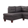 Dalia - Linen Modern Sectional Sofa With Left Facing Chaise - Dark Gray - Image 3