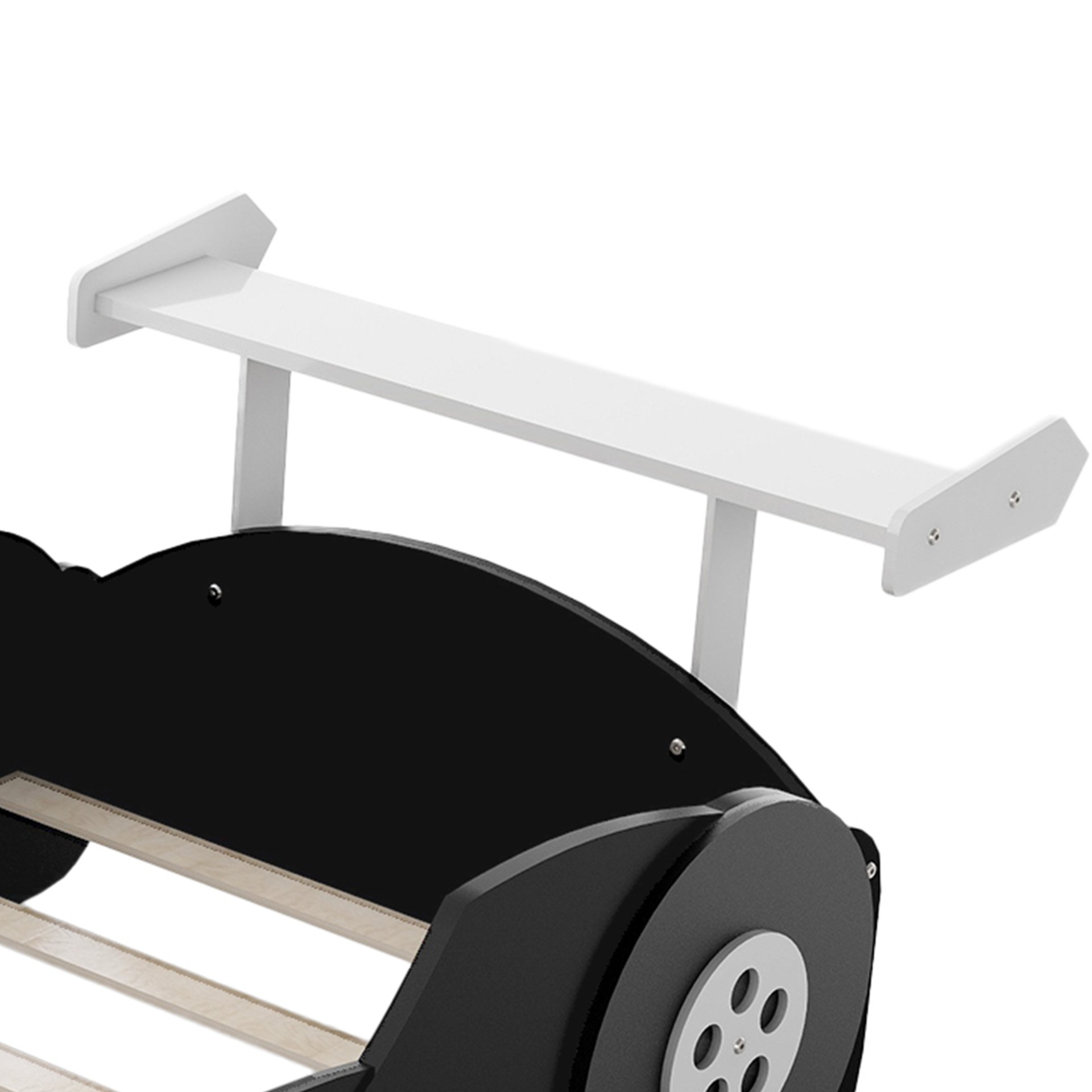 Twin Size Race Car-Shaped Platform Bed With Wheels - Black - Image 13