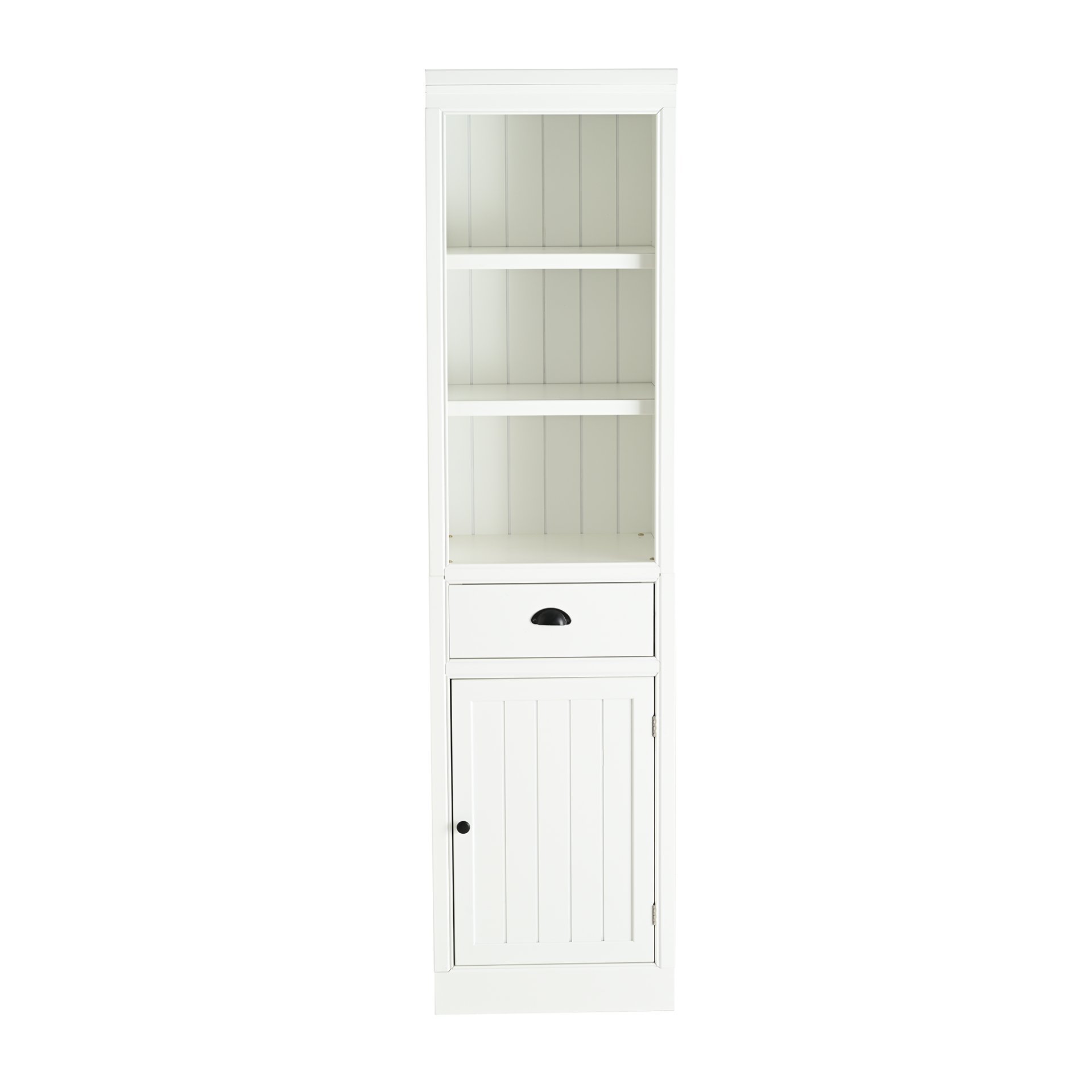Retro Style 75'' Tall Display Shelf With Cabinet For Hallways Living Room Kitchen - White - Image 22