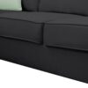 Sectional Sofa Couches Living Room Sets, 7 Seats Modular Sectional Sofa With Ottoman, L Shape Fabric Sofa Corner Couch Set With 3 Pillows - Black - Image 12
