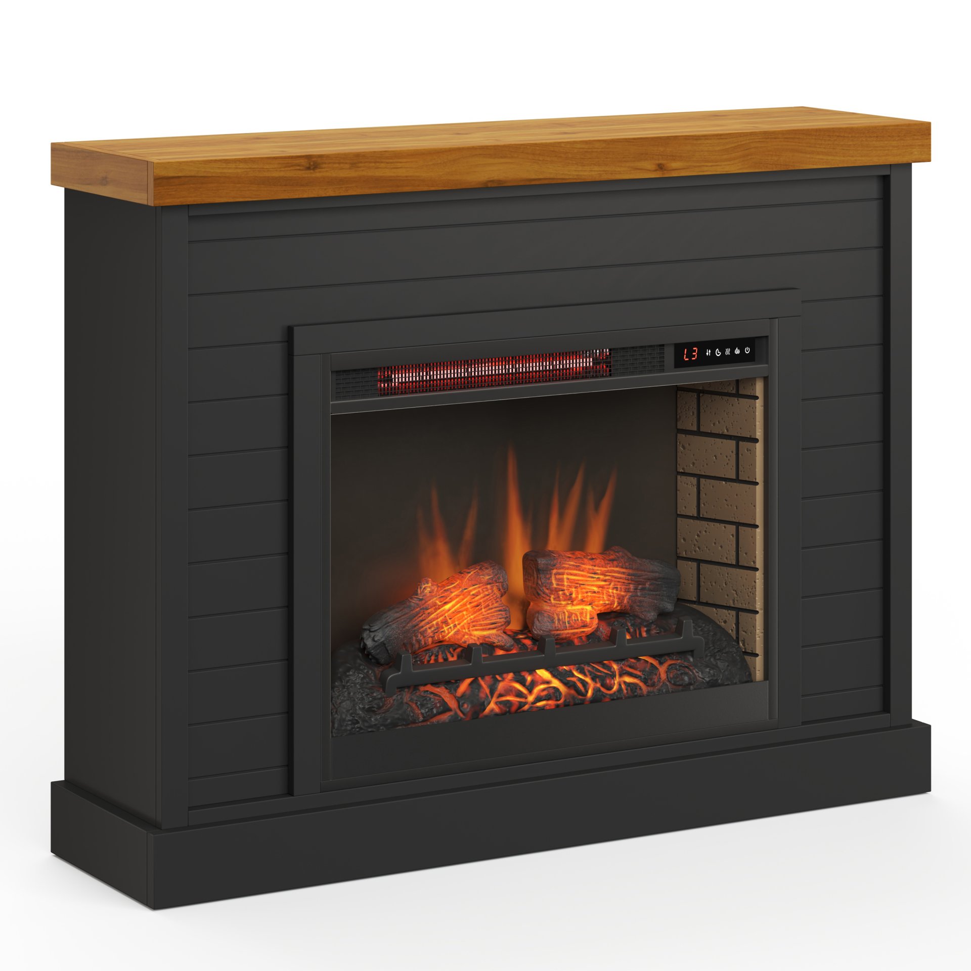 Washington - Fireplace With Mantel - Black, Whiskey - Image 6