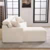 Ly 029B Convertible Chaise Sectional Sofa Full Compression Sponge Modular Couch Cloud 3 Seater Wood Grain Chenille 2 Pillows - Antique White - Image 10