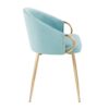 Claire - Contemporary / Glam Chair (Set of 2) - Gold / Light Blue - Image 3