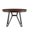 Mid Century Modern Round Dining Table With Metal Legs And Shelf - Brown - Image 4