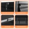 Modern 2 Drawer Steel Lateral File Cabinet With Lock For Legal / Letter / A4 / F4 Size - Black - Image 6