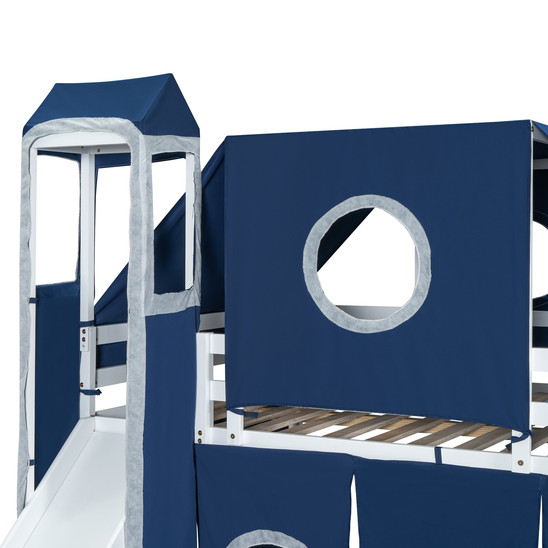 Full Size Loft Bed With Tent And Tower - Blue - Image 16