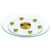 Double Layer Rotatable Round Glass Plate - Gold / Transparent - Image 20