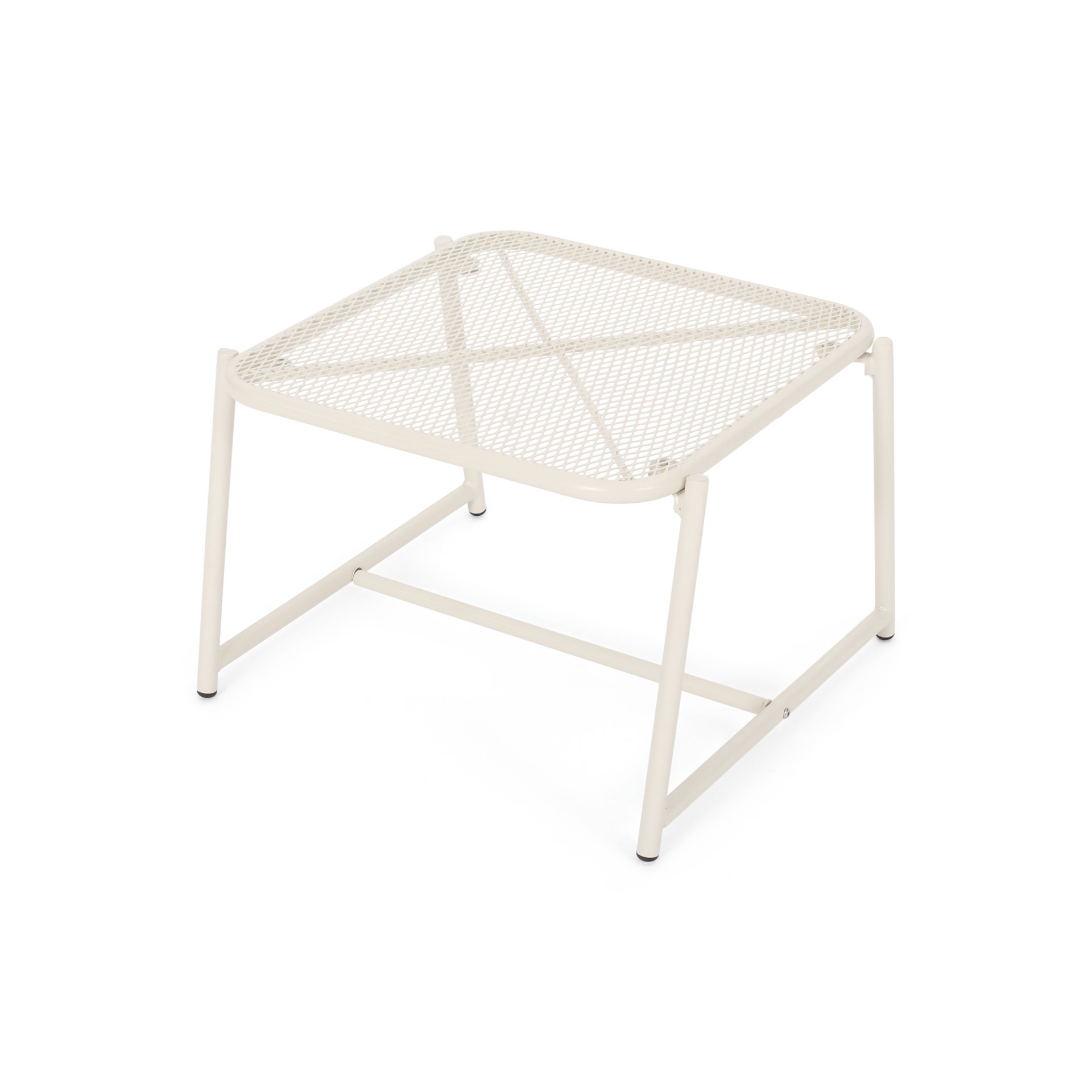 Kincaid - Modern Side Table With Mesh Top - Matte White - Image 4
