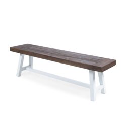 Tranquilizer - Outdoor Acacia Wood Bench With Slat Panel Design - Dark Brown / White