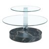 Contemporary Artistic Double Layer Coffee Table And Marble Collision Tempered Glass Top - Transparent / White / Black - Image 14