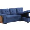 3 Piece Upholstered Sleeper Sofa - Blue - Image 14