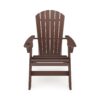 Adirondack Chair Sturdy HDPE Poly Lumber For Poolside, Patio, And Garden Relaxation - Brown - Image 2