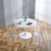 Dining Chair, Metal Leg, Plastic Seat (Set of 4) - White / Transparent - Image 5