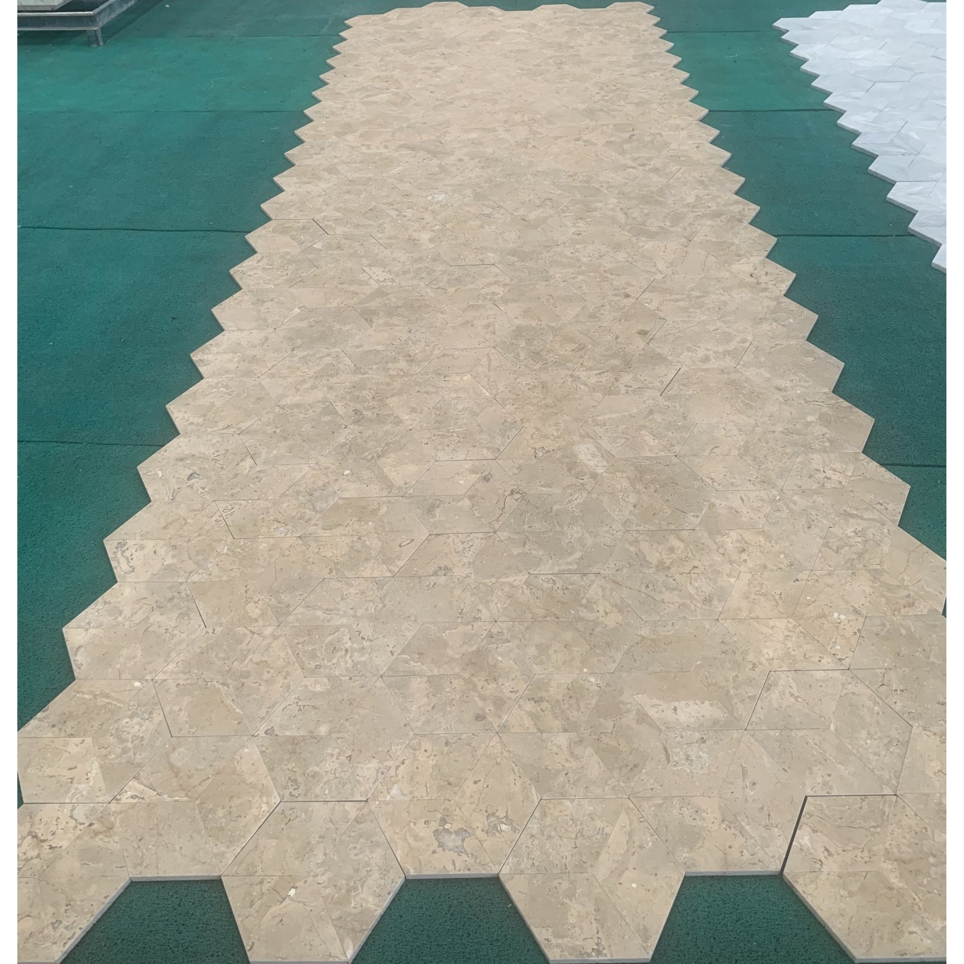 Hexagon Marble Tile For Floor And Wall Honed Stone 1 Box With (Set of 12) - Beige / Gold - Image 6